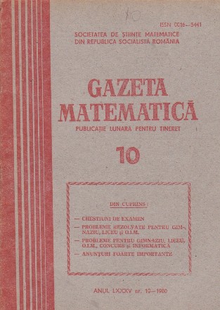 Gazeta Matematica, 10/1980