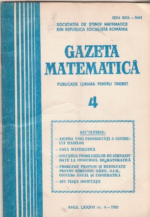 Gazeta Matematica, 4/1981