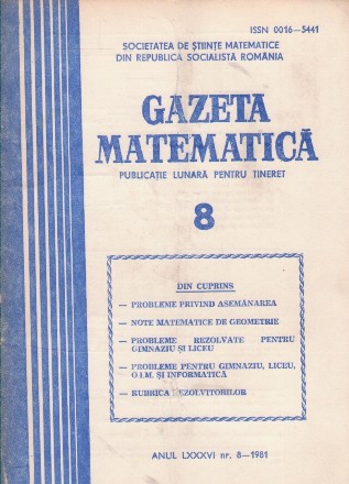 Gazeta Matematica, 8/1981