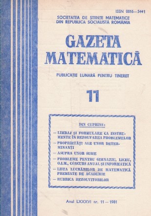 Gazeta Matematica, 11/1981