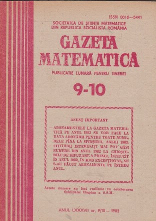 Gazeta Matematica, 9-10/1982