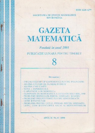 Gazeta matematica,  August 1994