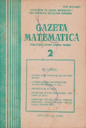 Gazeta matematica,  Februarie 1986