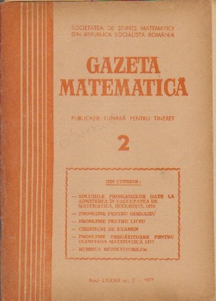 Gazeta Matematica, Nr. 2 - Februarie 1977