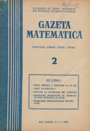 Gazeta Matematica, Nr. 2 - Februarie 1978