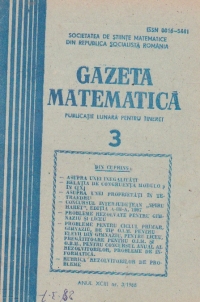 Gazeta Matematica, Nr. 3 - Martie 1988