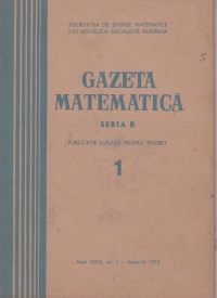 Gazeta Matematica, Seria B, Ianuarie 1972