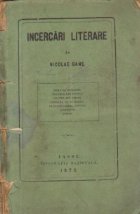 Incercari Literare Nicolae Gane (Editie