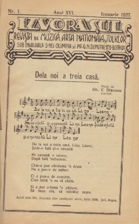 Izvorasul - Revista de muzica, arta nationala si folclor (Ianuarie 1937 - Decembrie 1938)