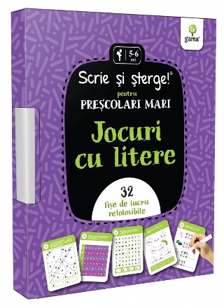 Jocuri cu litere : Scrie şi şterge! pentru preşcolari