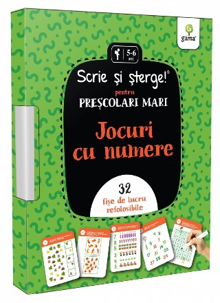 Jocuri cu numere : Scrie şi şterge! pentru preşcolari