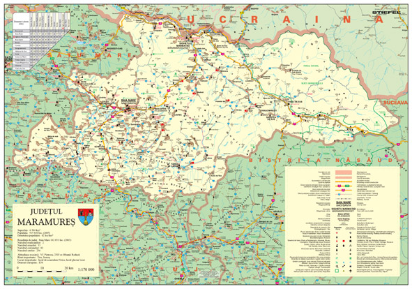 Judetul MARAMURES - poster cu sipci de plastic (100 x 70 cm)