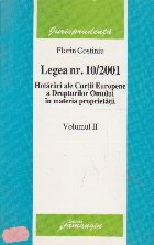 Legea 10/2001 Hotarari ale CEDO