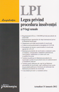 Legea privind procedura insolventei nr. 85/2006 si 9 legi uzuale. Actualizat 31 ianuarie 2012