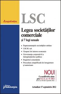 Legea societatilor comerciale si 7 legi uzuale - actualizat 17 septembrie 2012