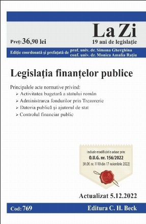 Legislaţia finanţelor publice : actualizat iunie 2022