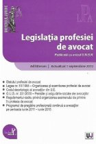 Legislatia profesiei de avocat - Actualizat 1 septembrie 2012