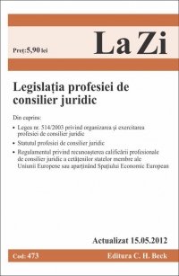 Legislatia profesiei de consilier juridic(actualizat 15.05.2012) Cod 473