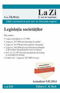 Legislatia societatilor. Cod 534. Actualizat la 5.02.2014