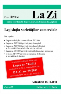 Legislatia societatilor comerciale (actualizat la 15 noiembrie 2011). Cod 457