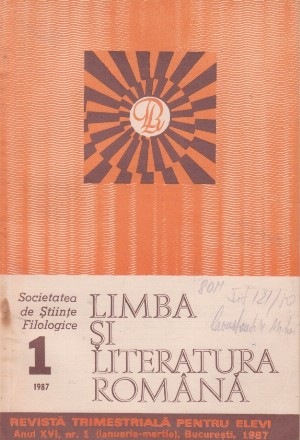 Limba si literatura romana, Nr. 1/1987 - Revista trimestriala pentru elevi