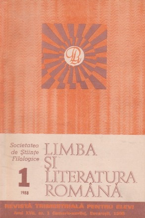 Limba si literatura romana, Nr. 1/1988 - Revista trimestriala pentru elevi