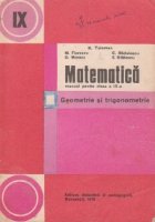 Matematica Manual pentru clasa Geometrie