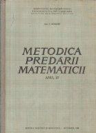 Metodica predarii matematicii, Anul IV