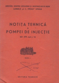 Notita tehnica a pompei de injectie KD 4TN - 8,5 x 10