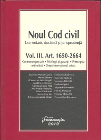 Noul cod civil.Comentarii,doctrina si jurisprudenta.VOL III. Art 1650-2664