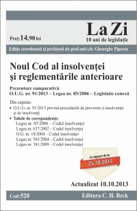 Noul Cod al insolventei si reglementarile anterioare. Cod 520. Actualizat la 10.10.2013