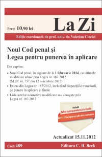 Noul Cod penal si Legea pentru punere in aplicare. Cod 489