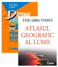 PACHET DICTIONAR DE TERMENI GEOGRAFICI PENTRU GIMNAZIU + ATLASUL GEOGRAFIC AL LUMII TIMES