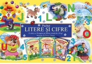 Pachet Economic 3 carti Litere si cifre: 1. Abecedar. Prima mea carte; 2. Invatam impreuna Literele si Cifrele; 3. Invatam sa numaram pana la 10