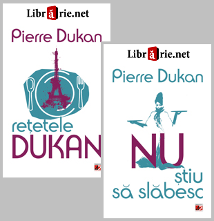 Pachet promotional Pierre Dukan 2 carti: 1. Retetele Dukan. Planul Protal in 350 de retete; 2. Nu stiu sa slabesc