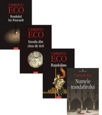 Pachet promotional Umberto Eco (4 carti) - Pendulul lui Foucault. Insula din ziua de ieri. Baudolino. Numele trandafirului