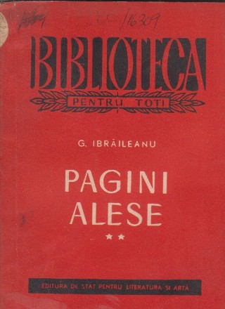 Pagini alese, Volumul al II-lea (Ibraileanu)