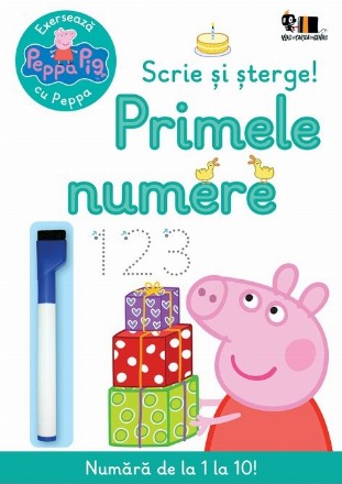 Peppa Pig: Exersează cu Peppa. Scrie și șterge! Primele numere