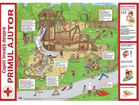 Plansa - Copii invata despre primul ajutor