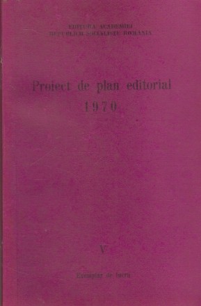 Proiect de Plan Editorial 1970 - V