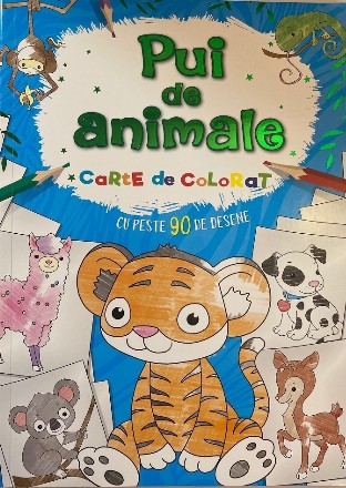 Pui de animale. Carte de colorat