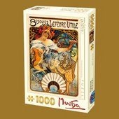 Puzzle 1000 piese Alphonse Mucha - Biscuits Lefevre-Utile