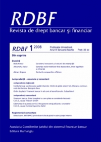 Revista de drept bancar si financiar nr.1/2008