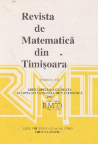 Revista de matematica din Timisoara, nr. 3/2003