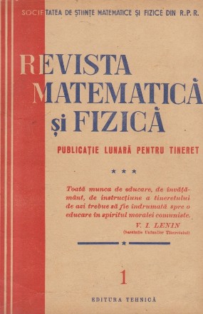 Revista Matematica si Fizica 1952 (12 numere)