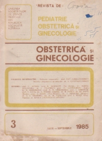 Revista de Obstetrica si Ginecologie, Iulie-Septembrie, 1985