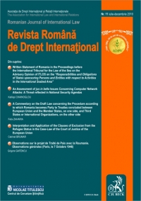 Revista Romana de Drept International nr. 11/2010