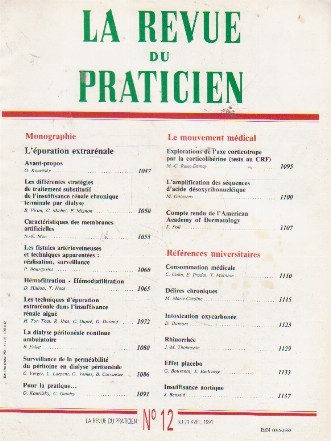 La revue du praticien, No 12, 21 Avril 1991