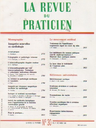 La revue du praticien, No 30, 21 Decembre 1990