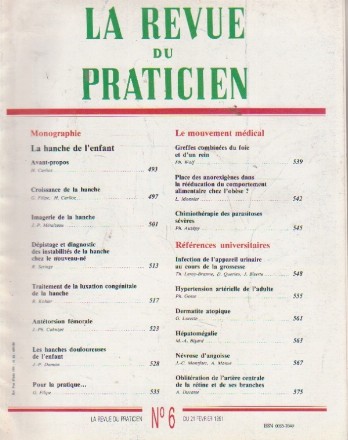 La revue du praticien, No 6, 21 Fevrier 1991